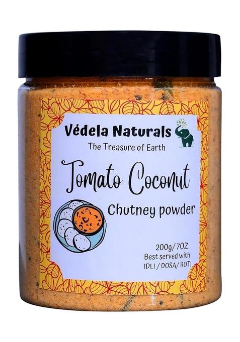 Védela Naturals Vedela South Indian Style Instant Tomato Coconut Chutney Powder 200G 7Oz Red Nariyal Ki Just Add Water