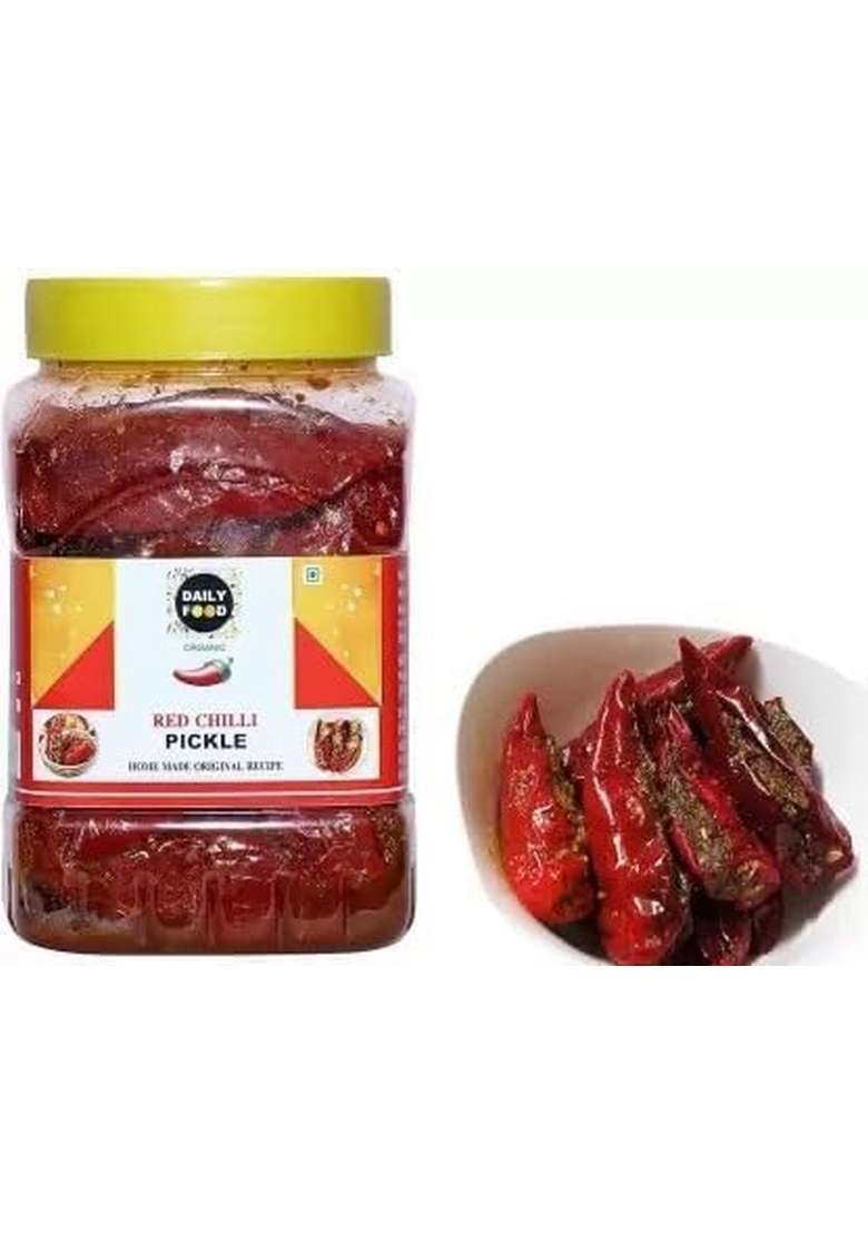 Daily Food Homemade Organic Stuffed Banarasi Red Chilli Pickle Mirchi Ka Achaar 800Gm - Indya
