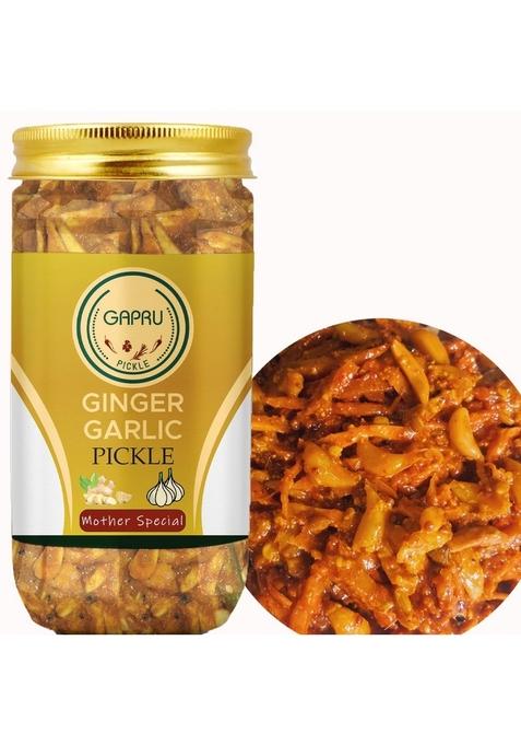 Gapru Pickle Mother Special Ginger Garlic Homemade Adrak Lehsun Aachar 400G | Organic North Indian Healthy Traditional Home Made Achaar