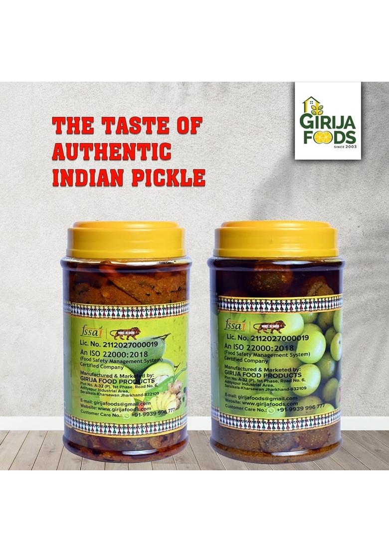 Ghar Ka Pickles Traditional Homemade Mixed Amla Pickle 450G Natural No Chemical Preservatives Added Pack Of 2