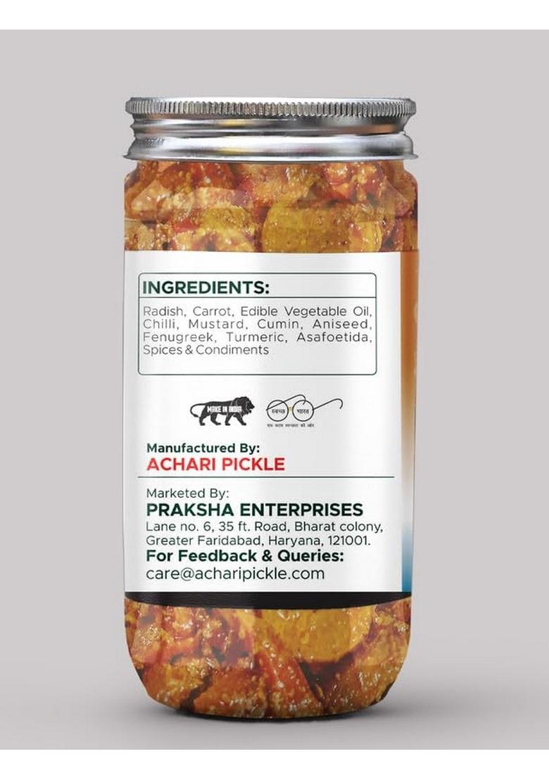 Achari Pickles Radish With Carrot Mix Pickle 400 Gm Ghar Ka Achar