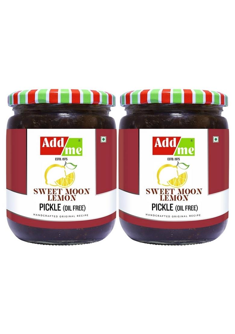 Add Me Home Made Sweet Lemon Pickle 1 2Kg Without Oil Pickles Lime 2 X 600 Gm Glass Pack | Authentic Homemade Indian Style Preserve Tangy Flavor 600G Ghar Ka Bana Nimbu Acahr
