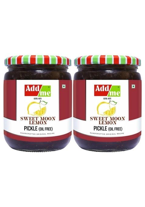 Add Me Home Made Sweet Lemon Pickle 1 2Kg Without Oil Pickles Lime 2 X 600 Gm Glass Pack | Authentic Homemade Indian Style Preserve Tangy Flavor 600G Ghar Ka Bana Nimbu Acahr
