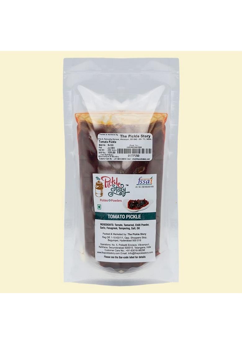 The Pickle Story An Authentic Homemade Tomato | Tamatar Ka Achar Traditional South Indian Taste Andhra Style 250Gm Pouch