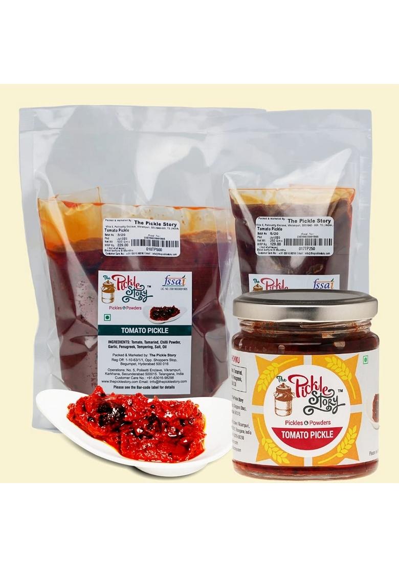 The Pickle Story An Authentic Homemade Tomato | Tamatar Ka Achar Traditional South Indian Taste Andhra Style 250Gm Pouch