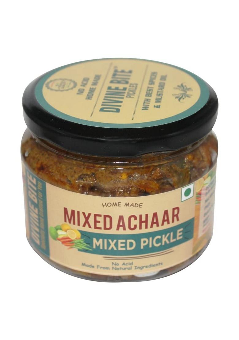 Divine Bite Mixed Pickles 100 Natural Handmade 300Gm