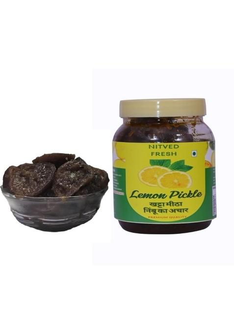 Nitved Fresh Sweet Lemon Pickle Homemade Best Khatta Mitha Nimbu Ka Achar 400Gms