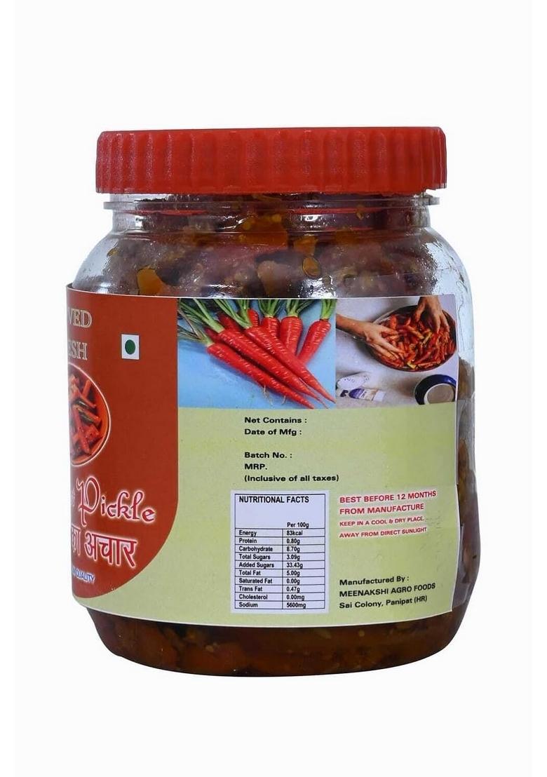 Nitved Fresh Carrot Pickle Homemade Tasty Sour Spicy Gajar Ka Achar 400 Gms