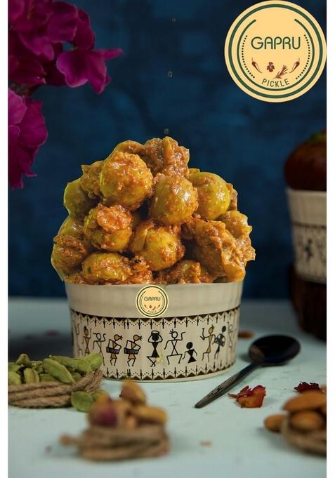 Gapru Pickle Home Made Lasode Lesua Gunda Achar 400Gm Rajasthani Lasoda Fruit Ka Achaar | Organic North Indian Traditional