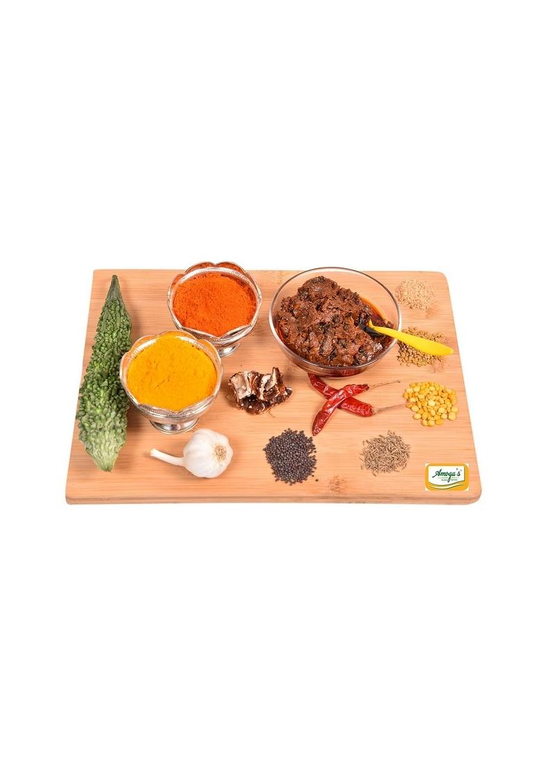 Amoga'S Pickles Factory Bitter Gourd Karela Ka Aachar Mango Thokku Aam Andhra Authentic Combo Pack 100 Natural Handmade 400 Gm Of 2 200 Each