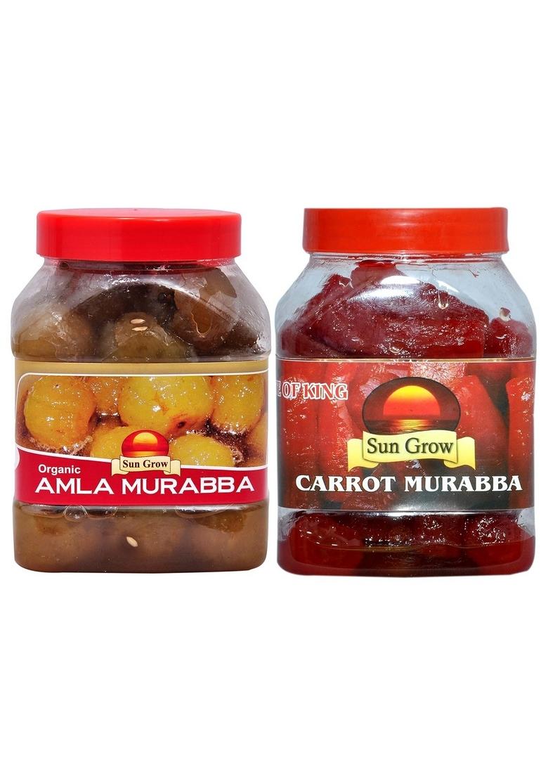 Sun Grow Food Combo Pack Of 2Kg The Real Taste Maa Ka Hath Swad Organic Amla Murabba With Jaggery Guud Ingredient Fenugreek Clove Muskmellon Seeds Cardamom Elichie 1Kg Home Made Hand Mother Herbal Carrot