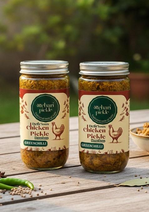 Achari Pickle Greenchilli Chicken Boneless Combo 400 Gm Non Veg