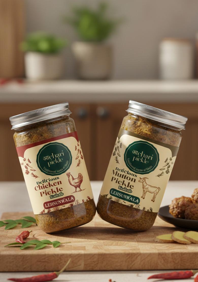 Achari Pickle Lehsunwala Chicken Kabab Mutton Combo 400 Gm Non Veg Achar