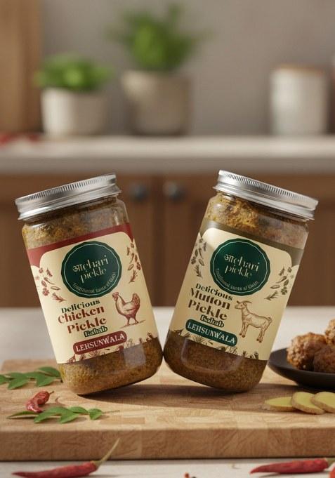 Achari Pickle Lehsunwala Chicken Kabab Mutton Combo 400 Gm Non Veg Achar