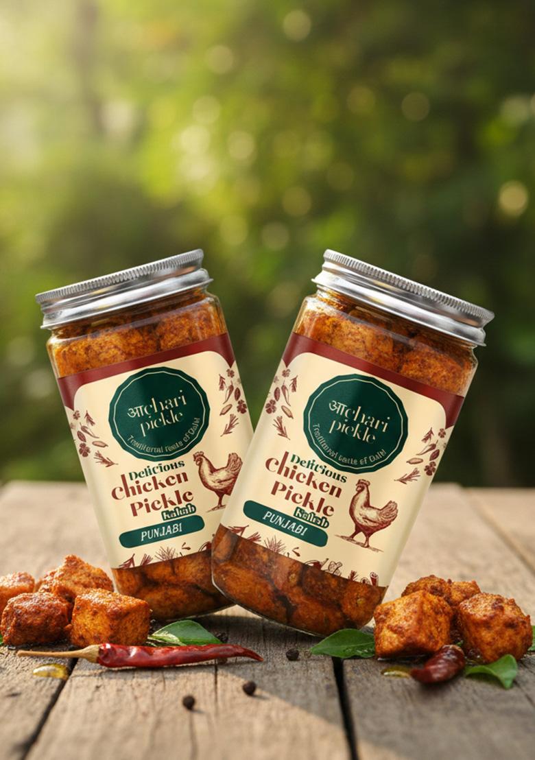 Achari Pickle Punjabi Chicken Kabab Combo 400 Gm Non Veg Achar Mutton