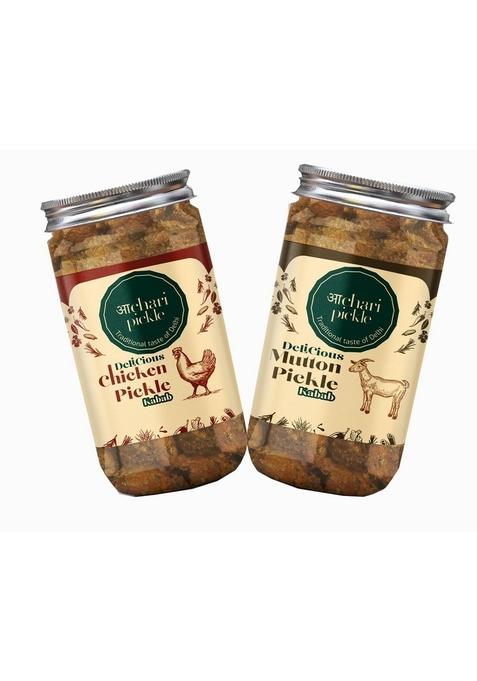 Achari Pickle Lehsunia Chicken Kabab Combo 400 Gm Non Veg Achar Mutton