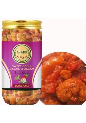 Gapru Pickle Banarasi Gobhi Gajar Shalgam 400Grams Sweet Sour And Juicy Khatta Meetha Achar | Organic North Indian Traditional Home Made Achaar