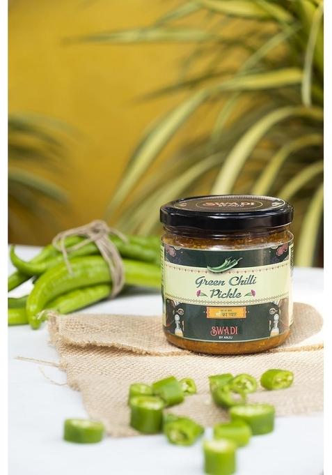 Swadi By Anju Combo Pack Of Green Chilli Mango Pickle | Home Made Rajasthani Achar| Dry Masaledar Aam Ka Achaar With No Added Preservatives