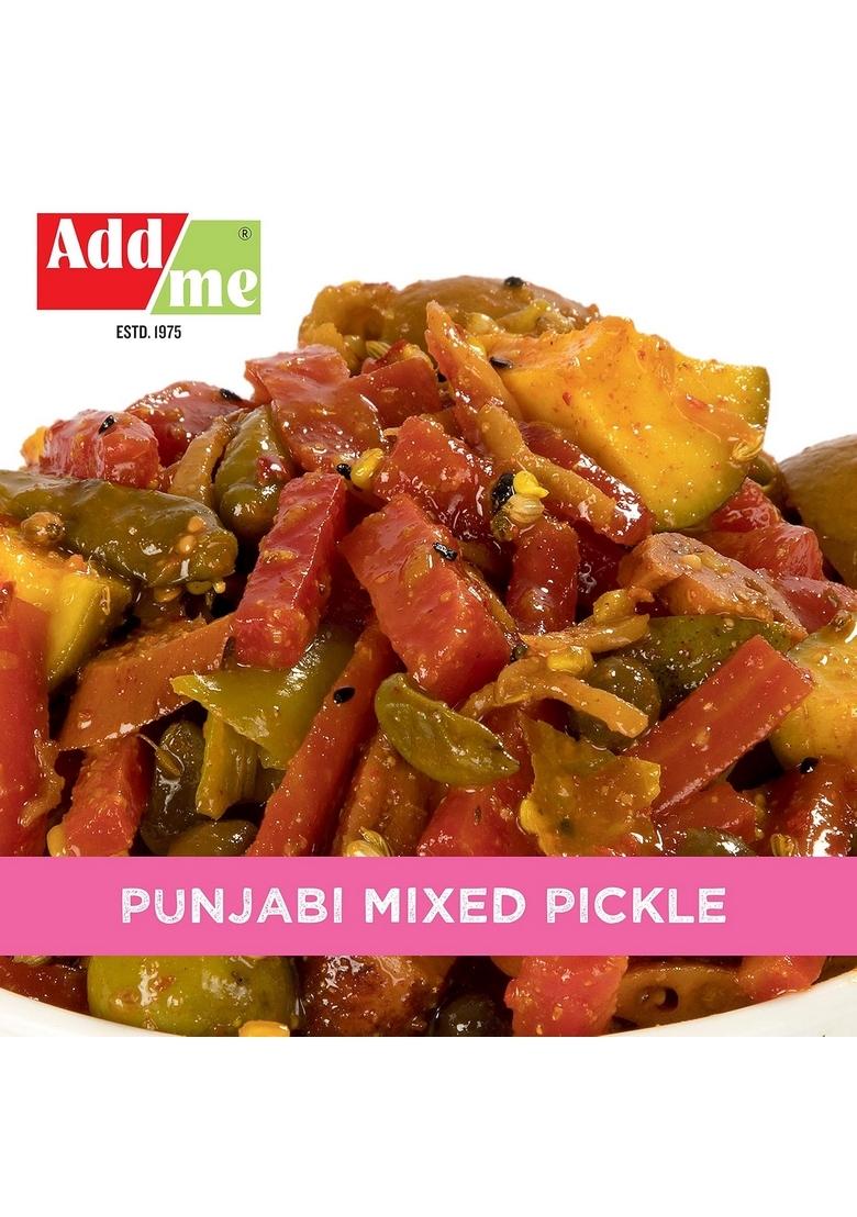 Add Me Mango Pickle In Garlic Mixed 500Gm Each Mix Achar Of Aam Lemon Chilli Carrot Ker Ginger Keri Karonda Lasoda Glass Pack