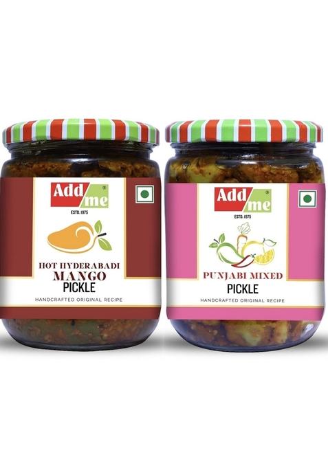 Add Me Mango Pickle In Garlic Mixed 500Gm Each Mix Achar Of Aam Lemon Chilli Carrot Ker Ginger Keri Karonda Lasoda Glass Pack