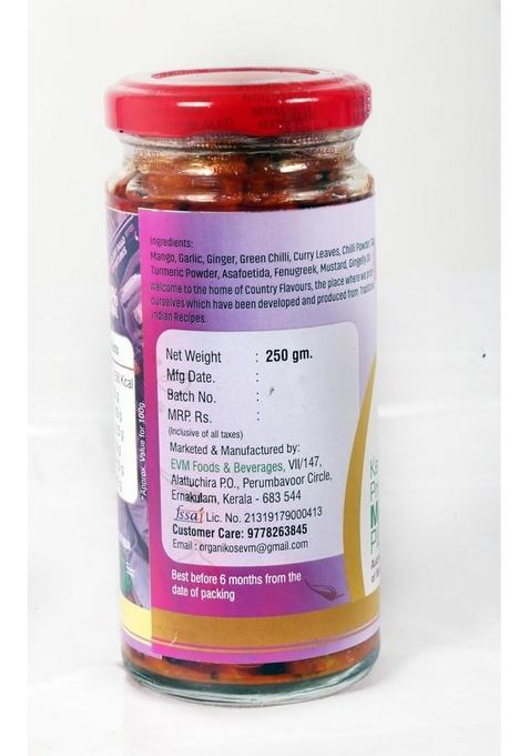 Chooch Amma Company Homemade Mango Pickle | Authentic Kerala Spicy South Indian Aam Ka Achaar Natural No Artificial Flavours Preservatives 250 Gm