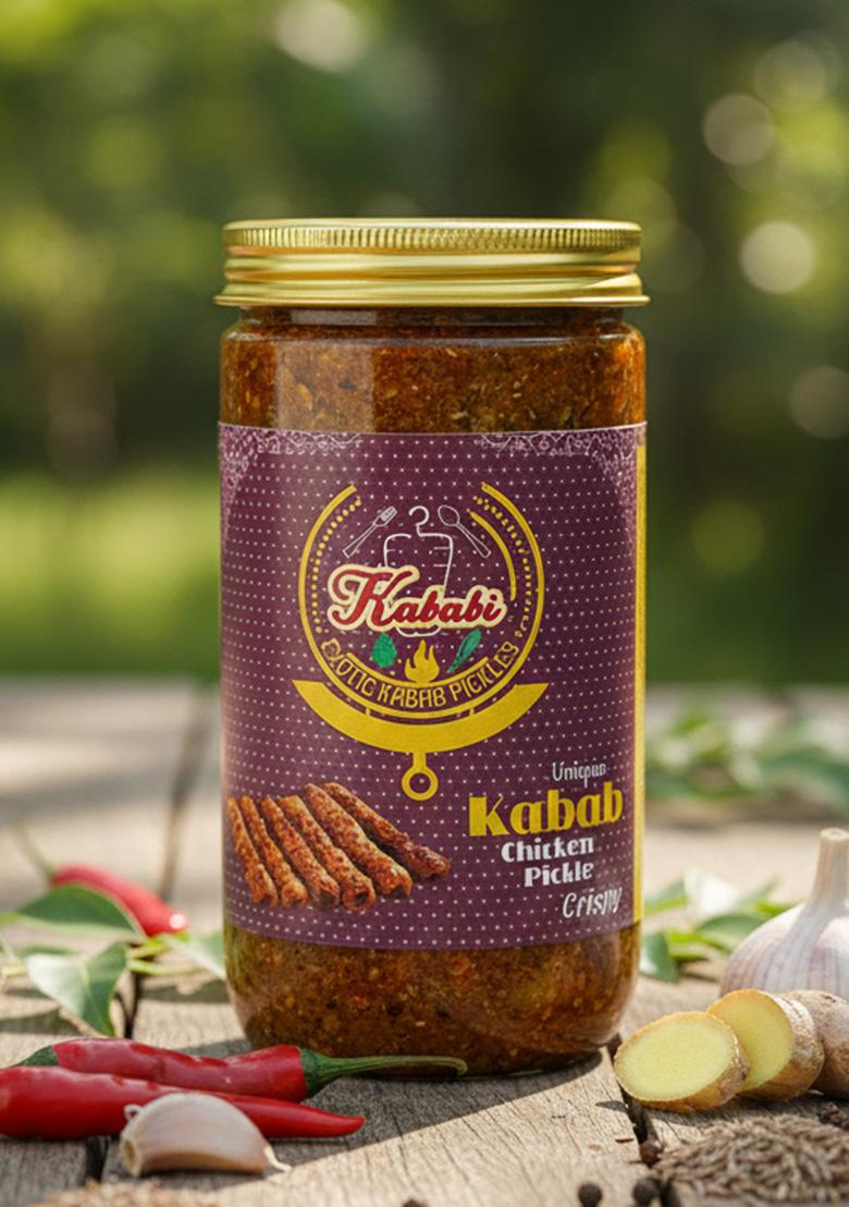 Kababi Kababi'S Chicken Crispy Seekh Kabab Pickle 400 Gm Unique Non Veg