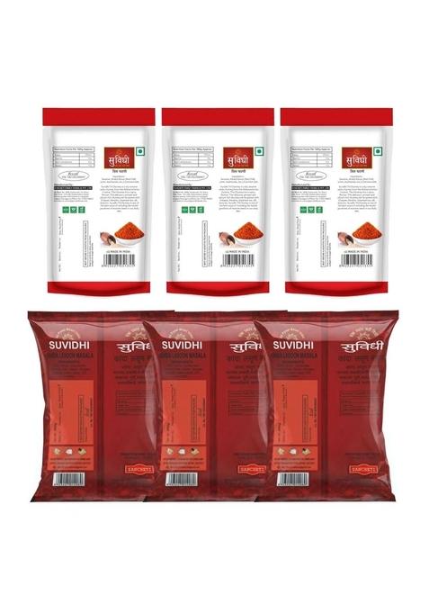 Suvidhi Lasun Chutney 3 Kanda Masala – Pack Of 6 900G Authentic Maharashtrian Garlic Spice Mix Perfect For Parathas Rice And Snacks 100 Natural Ingredients