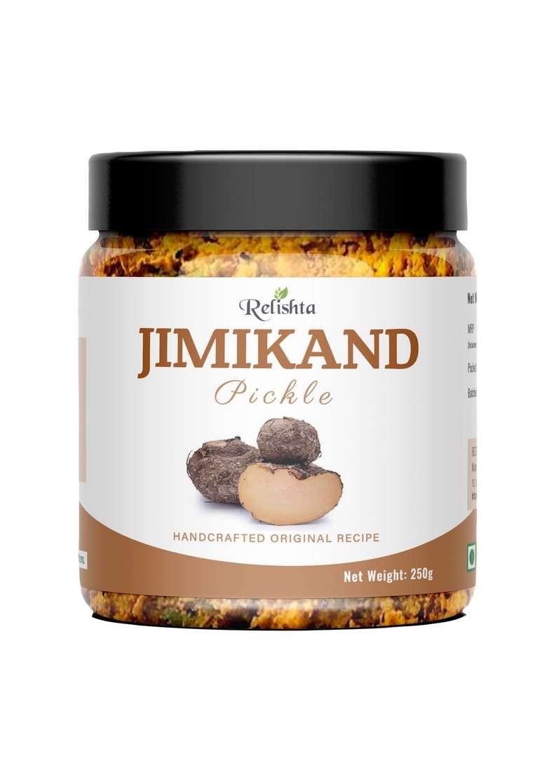 Relishta Jimikand Garlic Amada Pickle Suran Ka Achar Combo 3X250G Less Oil Homemade - Indya