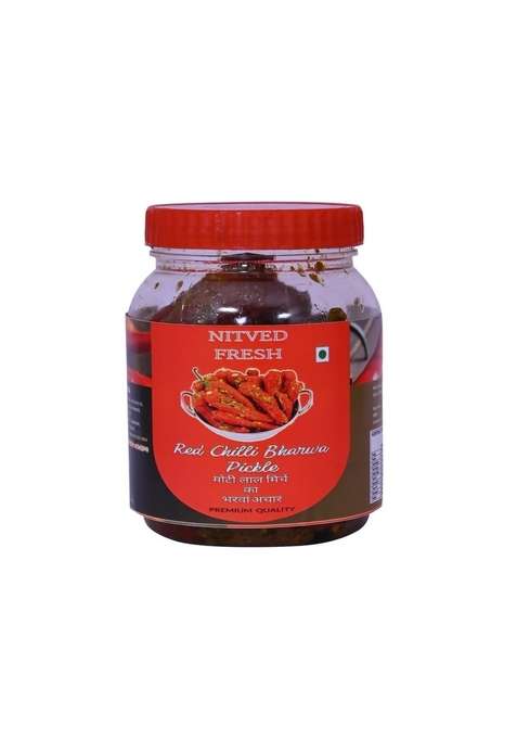 Nitved Fresh Red Chilli Bharwa Pickle Homemade Special Spicy Lal Mirch Ka Achar 400G