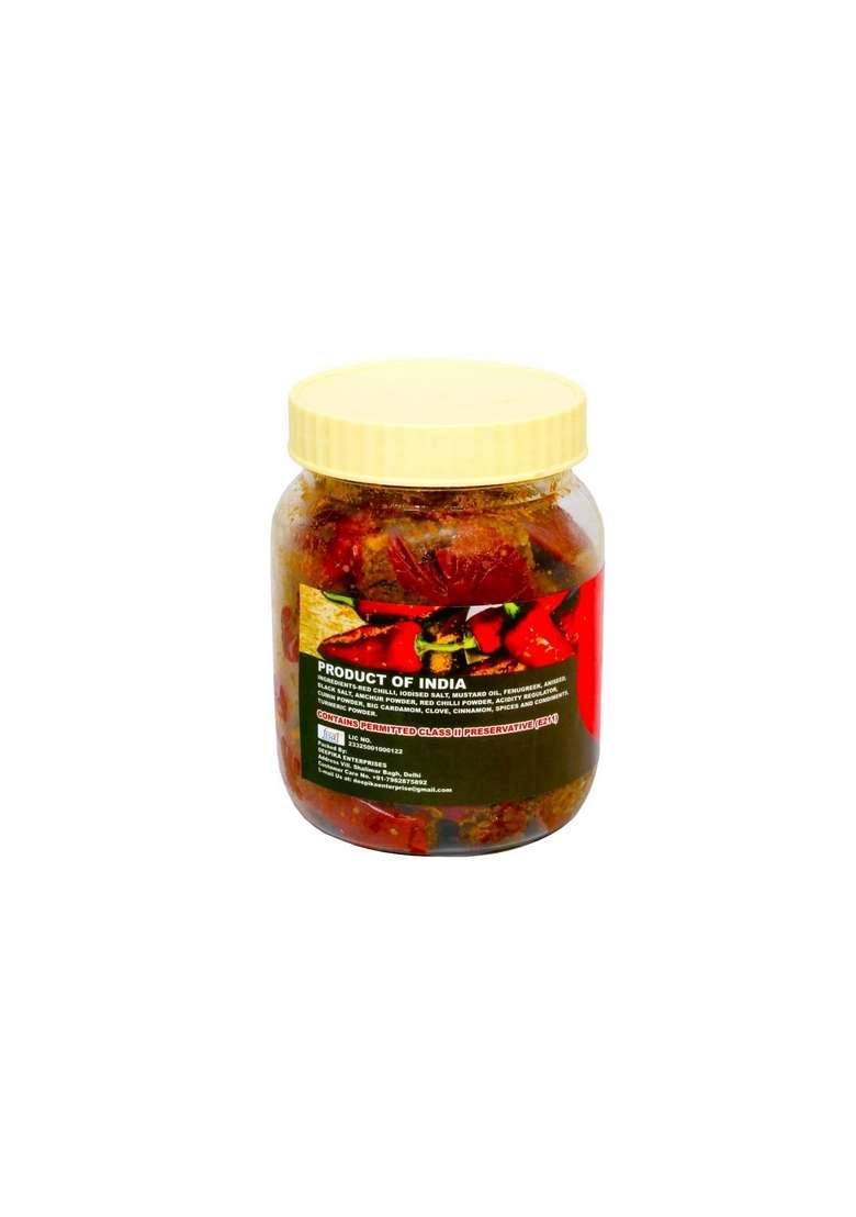 Nitved Fresh Red Chilli Bharwa Pickle Spicy Lal Mirch Ka Achar Homemade 400Gm - Indya
