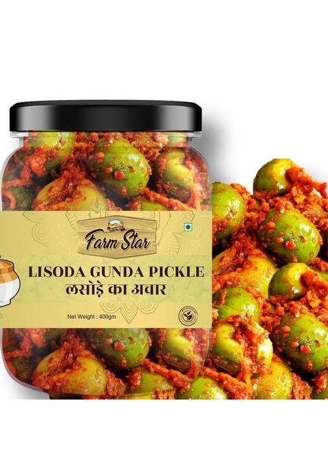Farm Star Lisoda Gunda Pickle|Lesua Ka Achar 400Gm