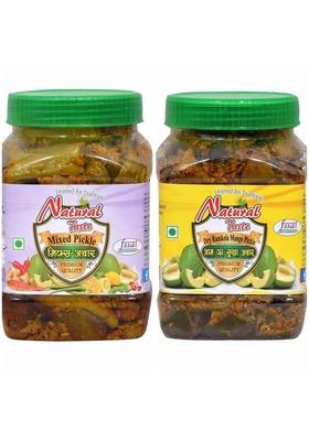 Natural Taste Combo Organic Homemade Spicy Masala Punjabi Style Dry Ramkela Mango 400 Gm Home Made Mixed Vegetable Ka Achar
