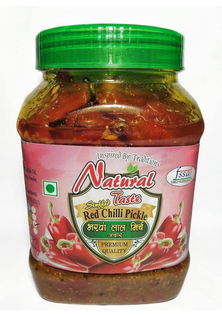 Natural Taste Combo Organic Homemade Spicy Masala Punjabi Style Dry Ramkela Mango 400 Gm Home Made Stuffed Red Chilli Pickle Bharwan Lal Mirch Ka Achar