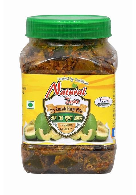 Natural Taste Combo Organic Homemade Spicy Masala Punjabi Style Dry Ramkela Mango 400 Gm Home Made Stuffed Red Chilli Pickle Bharwan Lal Mirch Ka Achar