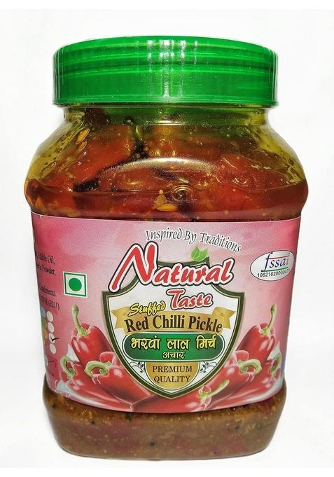 Natural Taste Combo Organic Homemade Spicy Masala Punjabi Style Dry Ramkela Mango 400 Gm Home Made Stuffed Red Chilli Pickle Bharwan Lal Mirch Ka Achar