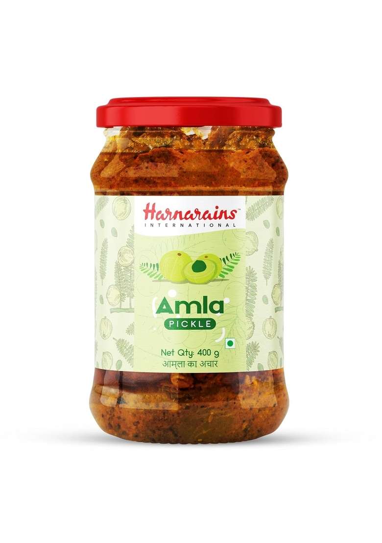 Harnarains International Organic Amla Pickle In Mustard Oil Awla Ka Achar Indian Gooseberry 400 Grams - Indya