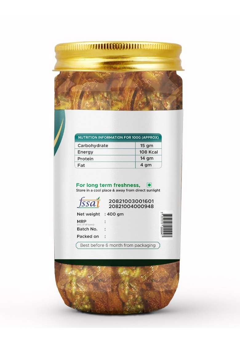 Gapru Pickle Punjabi Kathal Harimirch Achar Homemade Tasty 400 Gm Jackfruit Greenchilli I Taste Bhi Health Organic - Indya