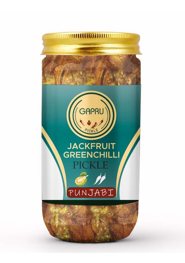 Gapru Pickle Punjabi Kathal Harimirch Achar Homemade Tasty 400 Gm Jackfruit Greenchilli I Taste Bhi Health Organic - Indya