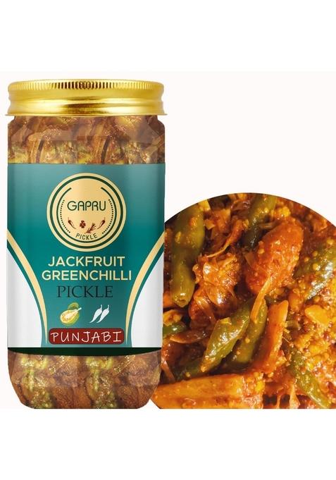 Gapru Pickle Punjabi Kathal Harimirch Achar Homemade Tasty 400 Gm Jackfruit Greenchilli I Taste Bhi Health Organic