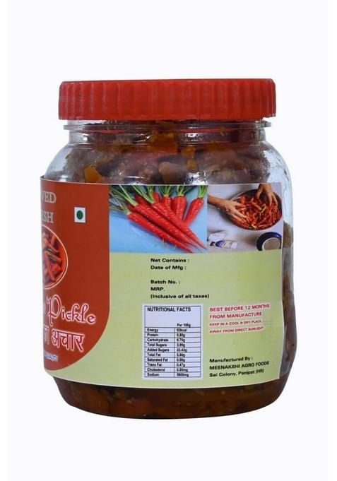 Nitved Fresh Carrot Pickle Homemade Tasty Sour Spicy Gajar Ka Achar 400G