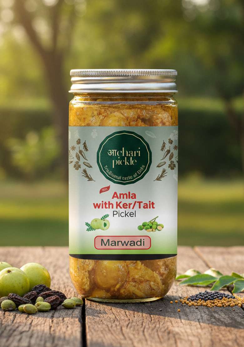 Achari Pickles Amla With Ker Tait Mix Pickle Marwadi 400 Gm Ghar Ka Achar - Indya
