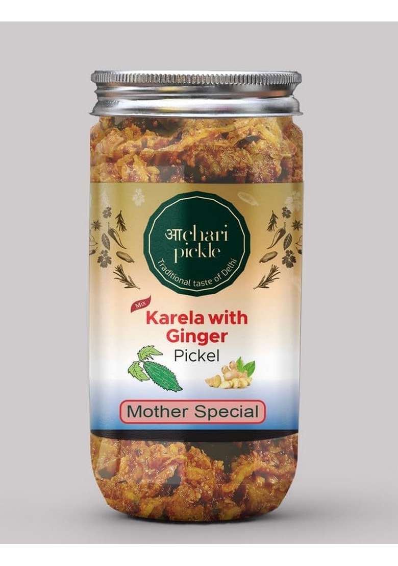 Achari Pickles Karela With Ginger Pickle Mother Special 400 Gm Ghar Ka Achar - Indya