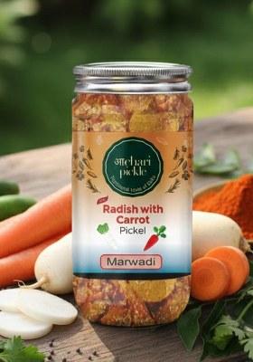 Achari Pickles Radish With Carrot Mix Pickle Marwadi 400 Gm Ghar Ka Achar