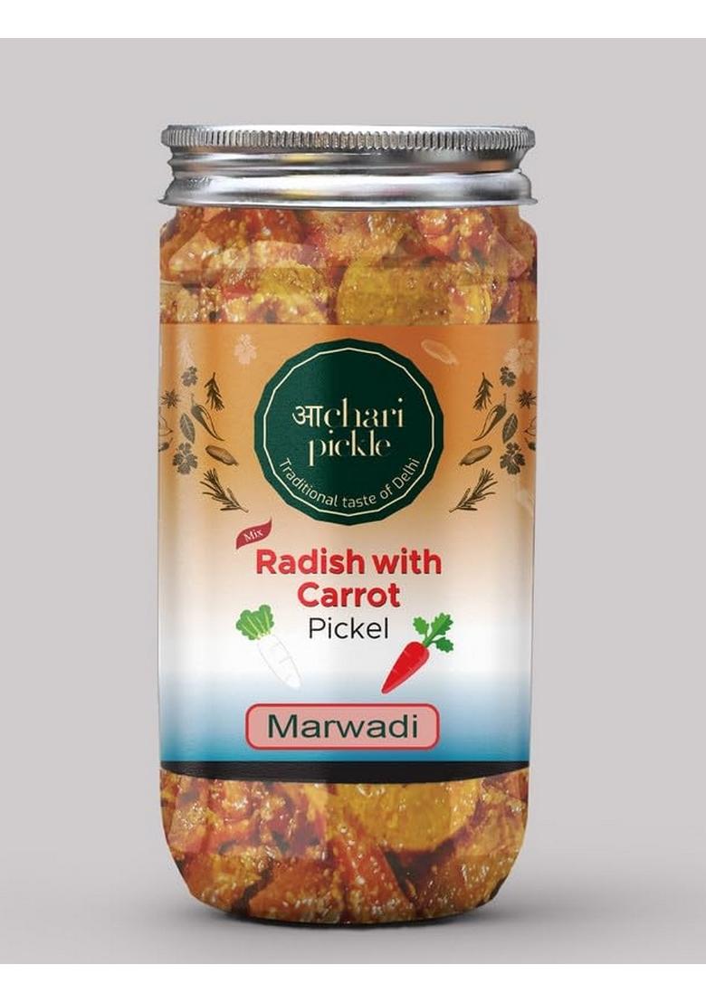 Achari Pickles Radish With Carrot Mix Pickle Marwadi 400 Gm Ghar Ka Achar