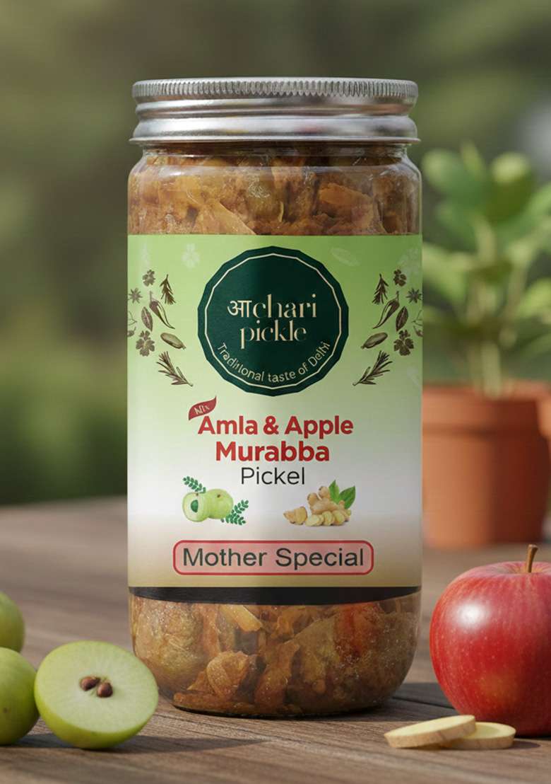 Achari Pickles Amla Apple Murabba Mix Mother Special 400 Gm Ghar Ka Achar - Indya
