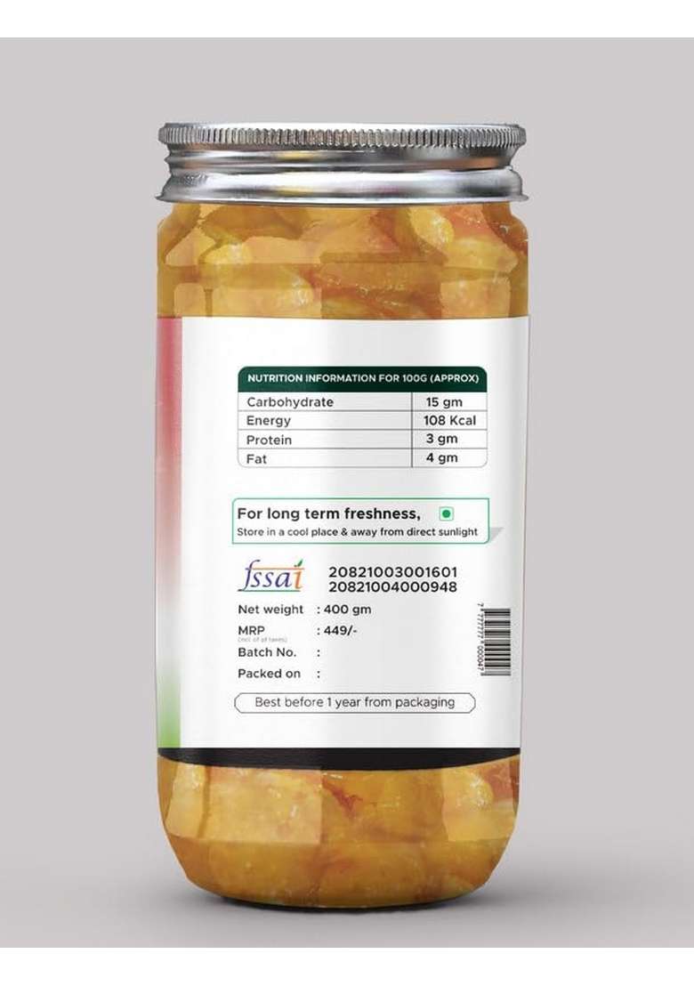 Achari Pickles Amla Apple Murabba Mix Mother Special 400 Gm Ghar Ka Achar - Indya