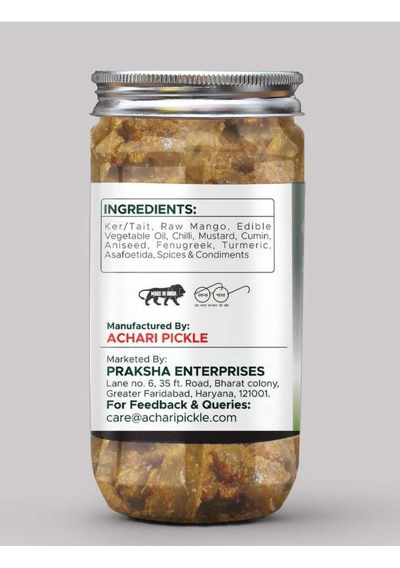 Achari Pickles Ker Tait With Mango Mix Pickle Delhiwala 400 Gm Ghar Ka Achar - Indya