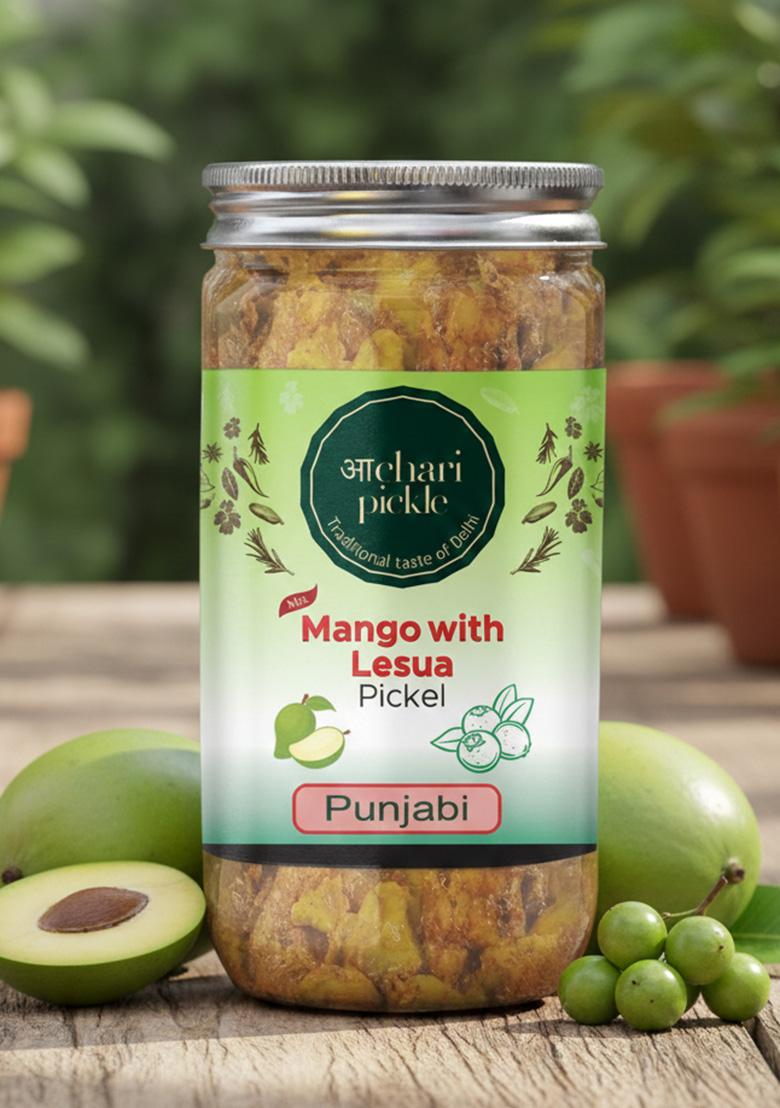 Achari Pickles Mango With Gunda Lesua Mix Pickle Punjabi 400 Gm Ghar Ka Achar