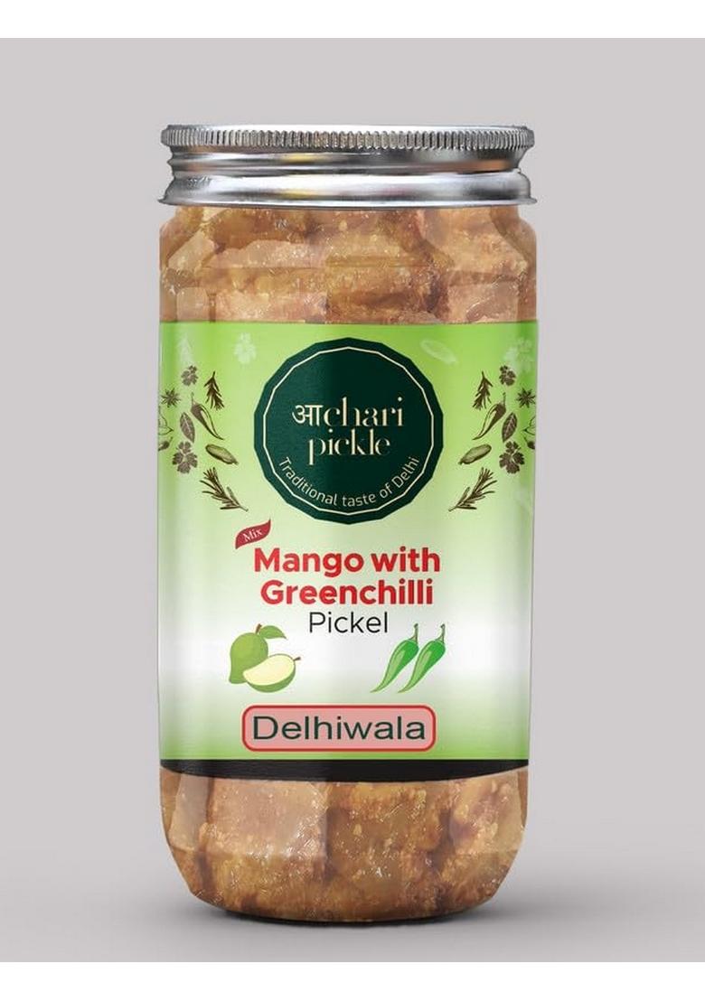 Achari Pickles Mango With Greenchilli Pickle Delhiwala 400 Gm Ghar Ka Achar