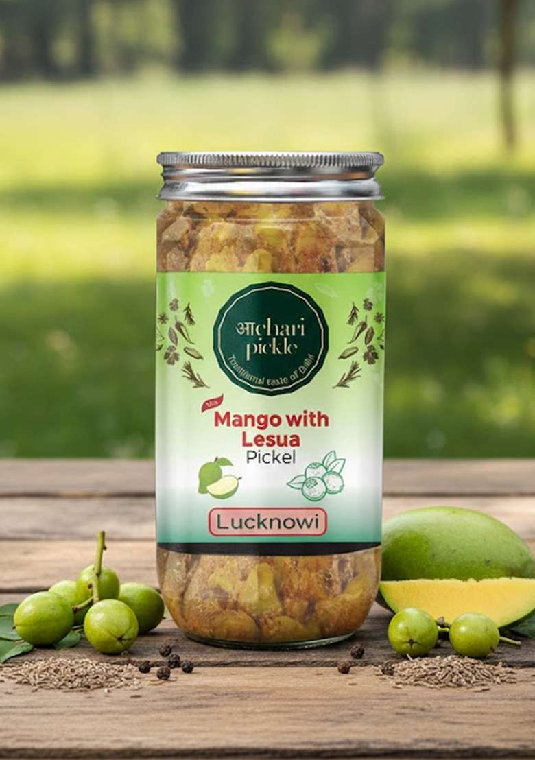 Achari Pickles Mango With Gunda Lesua Mix Pickle Lucknawi 400 Gm Ghar Ka Achar - Indya